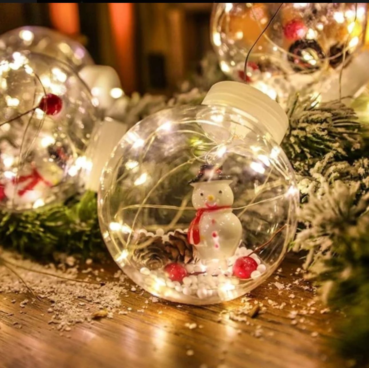 🎄✨Cortina de Luces LED con Esferas Navideñas✨🎄