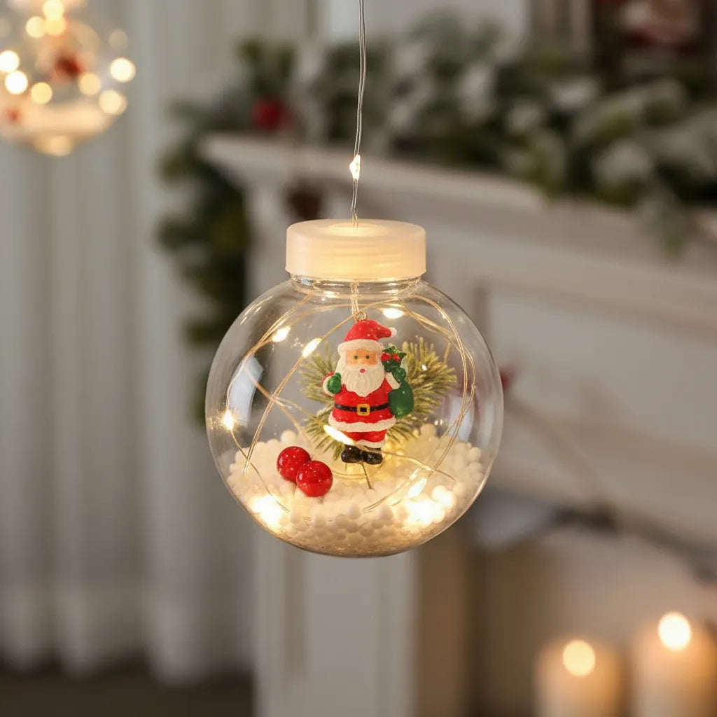 🎄✨Cortina de Luces LED con Esferas Navideñas✨🎄